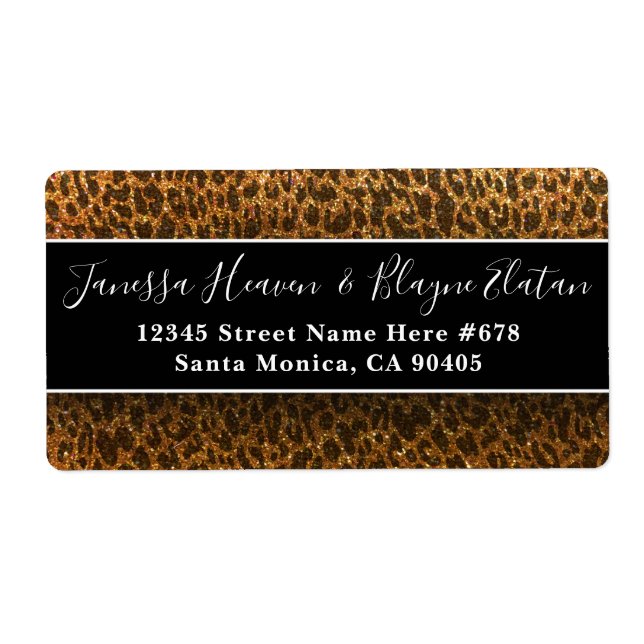 Cheetah Black Gold Parties scintillant Leopard Pos (Devant)