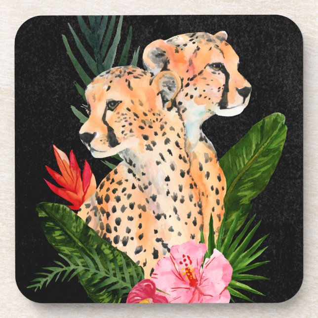 Cheetah Bouquet Coaster (Front)