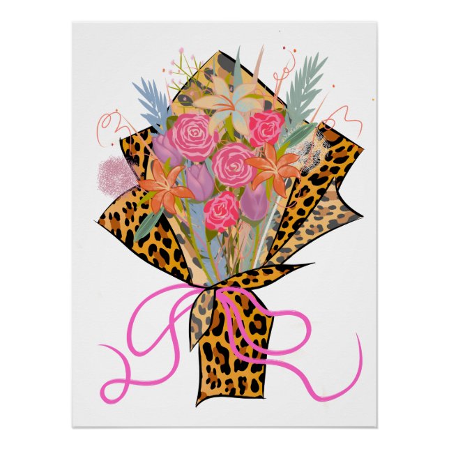 Cheetah Bouquet Poster (Front)