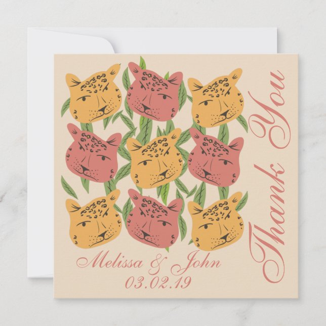 Cheetah Bridal Shower Jungle Plants     Invitation (Front)