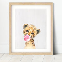 Cheetah Bubble Jungle Safari Nursery Art Print