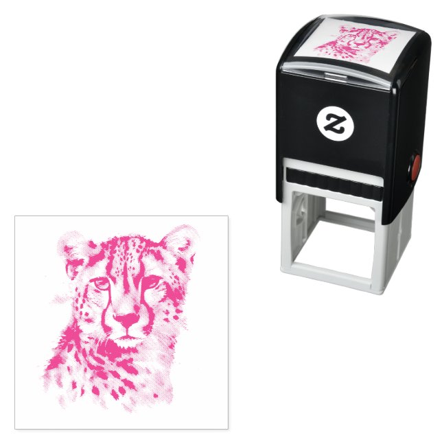 Cheetah Cat Self-inking Stamp (In Situ)