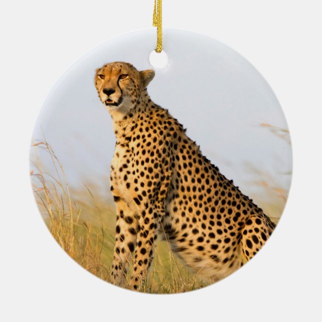 Cheetah Ceramic Ornament (Back)