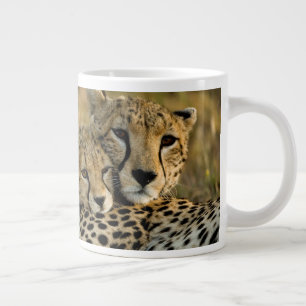 Cheetah Cub Snuggling with its Mom Large Coffee Mug