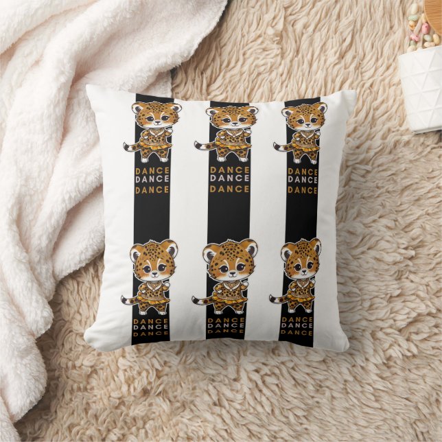 Cheetah Dancing Print Throw Pillow (Blanket)