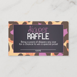 Cheetah Diaper Raffle Ticket Enclosure Card