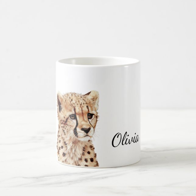 Cheetah Face Personalized Coffee Mug (Center)