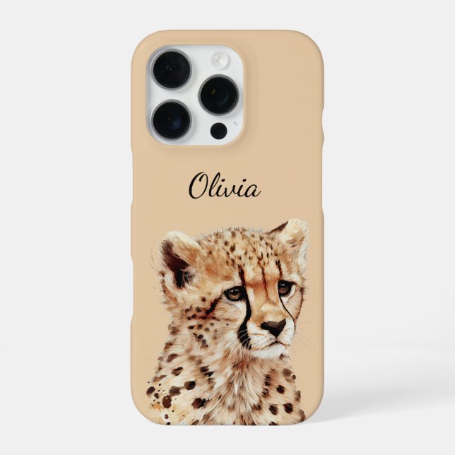 Cheetah Face Personalized iPhone Case (Back)