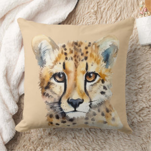 Cheetah Face Throw Pillow