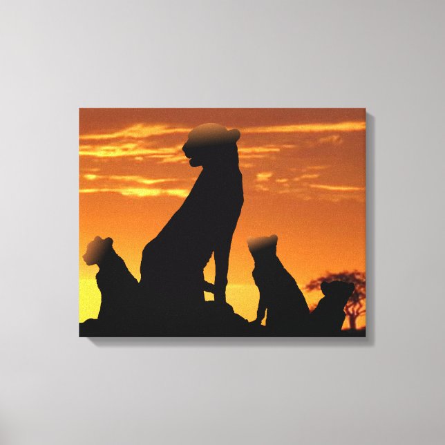 Cheetah family canvas print (Front)