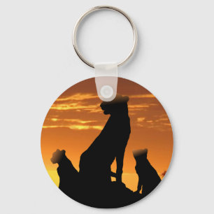 Cheetah family keychain