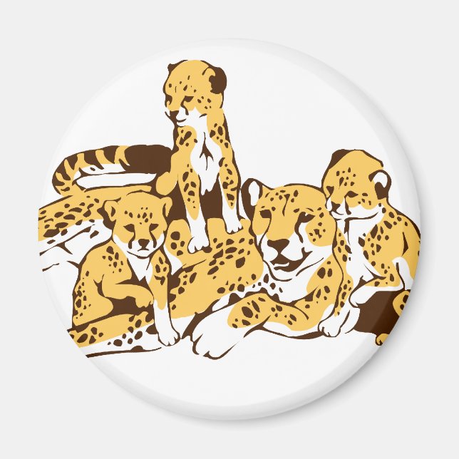 Cheetah Family Magnet (Front)