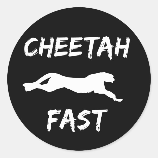 Cheetah Fast Funny Running Stickers (Front)