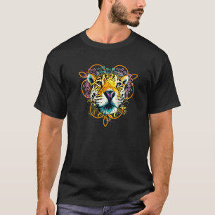 Cheetah Floral Leopard Animal Face Big Cat T-Shirt