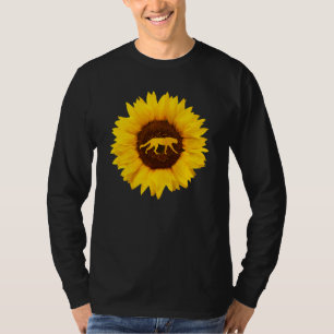 Cheetah For Women Men Cougar Canine Sunflower T-Shirt