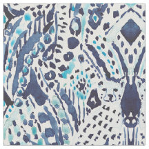 CHEETAH FRIEND Ikat Tribal in Indigo