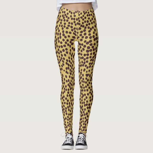 Cheetah Fur Pattern All-Over-Print Leggings (Front)