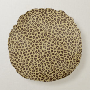 Cheetah fur print round pillow