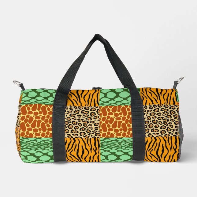 Cheetah, Giraffe, Tiger, and Snake Duffle Bag (Front)