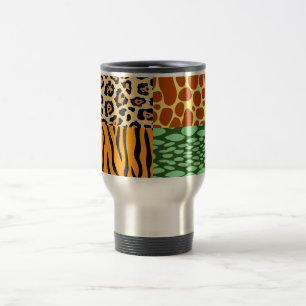 Cheetah, Giraffe, Tiger, and Snake Travel Mug