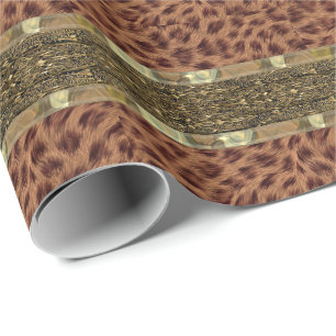 Cheetah Girl Beautiful Stripe Wrapping Paper