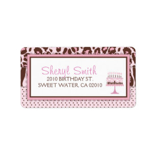 Cheetah Girl Cupcake Address Label