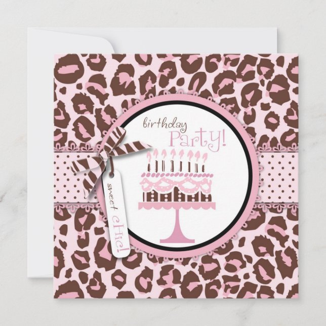 Cheetah Girl Invitation Square (Front)
