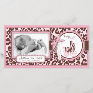 Cheetah Girl Photo Card Pink