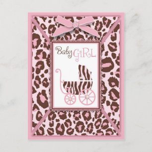 Cheetah Girl Postcard Pink A