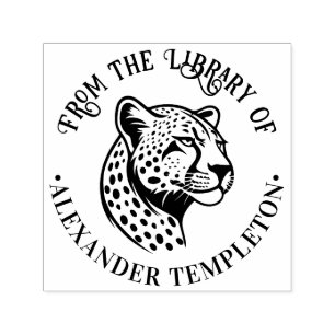 Cheetah Head #1P Library Book Name Self-inking Stamp