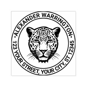 Cheetah Head #2 Name Return Address Self-inking Stamp