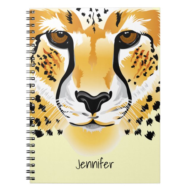 cheetah head close-up illustration notebook (Front)