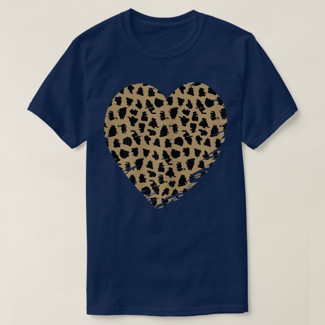 Cheetah Heart Leopard Print  T-Shirt (Design Front)