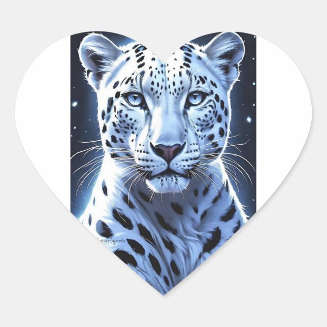 Cheetah  heart sticker (Front)