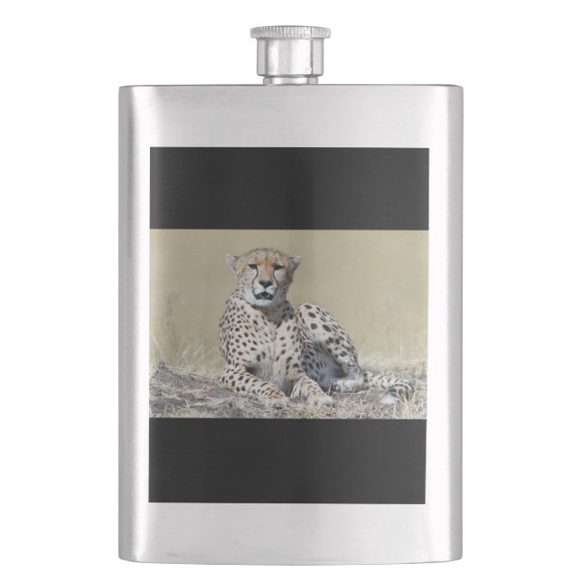 Cheetah Hip Flask (Front)