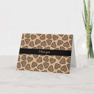 Cheetah imprimer les coeurs "Je t'aime" Carte de v