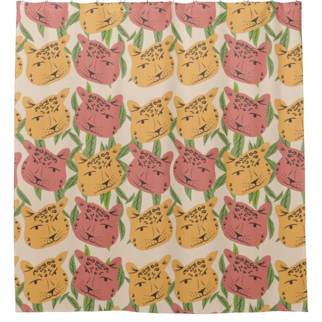 Cheetah Jungle Plants  Greenery Coral Green    (Front)