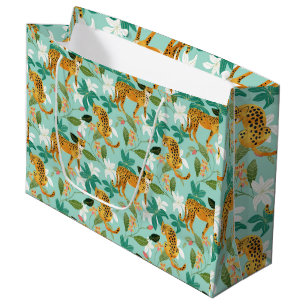 Cheetah Jungle, Wildlife Nature Wild Cats Tigers Large Gift Bag