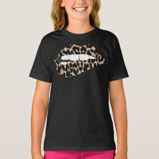 Cheetah Leopard Animal Print Lip Bite T-Shirt