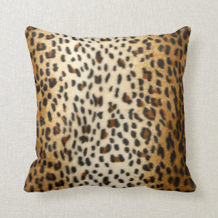 Cheetah Leopard Faux Animal Print Throw Pillow