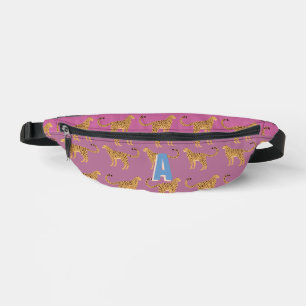 Cheetah, leopard pink monogrammed fanny pack