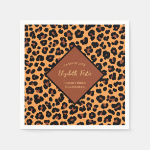 Cheetah Leopard Print Graduation Party Napkin