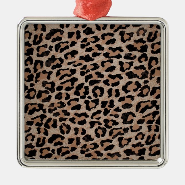 cheetah leopard print metal ornament (Front)