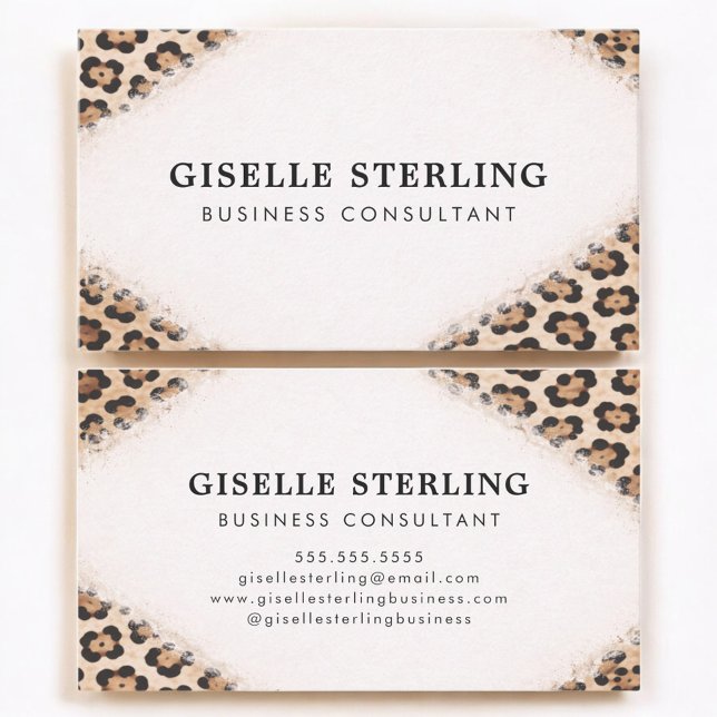 Cheetah Leopard Print Professional Business Card (Creator Uploaded)