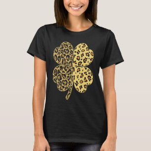 Cheetah Leopard Print Shamrock St Patricks Day Luc T-Shirt