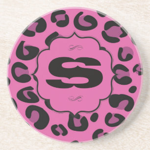 Cheetah Léopard Rose Imprimer Dessous de verre ani