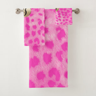 Cheetah léopard rose Imprimer Monogramme chic