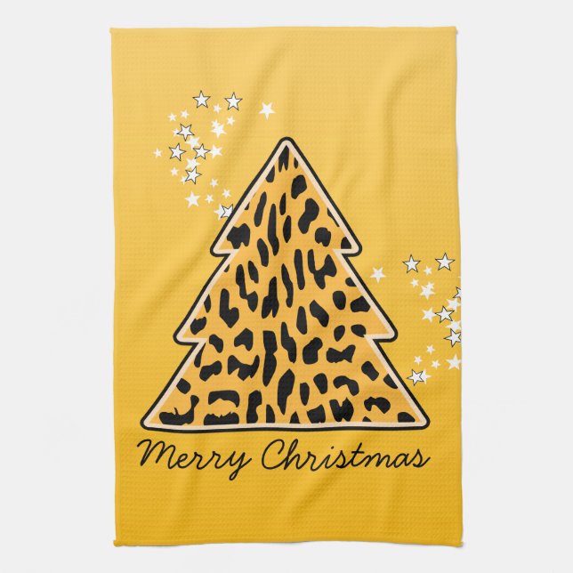 Cheetah léopard Serviette d'arbre de Noël (Vertical)
