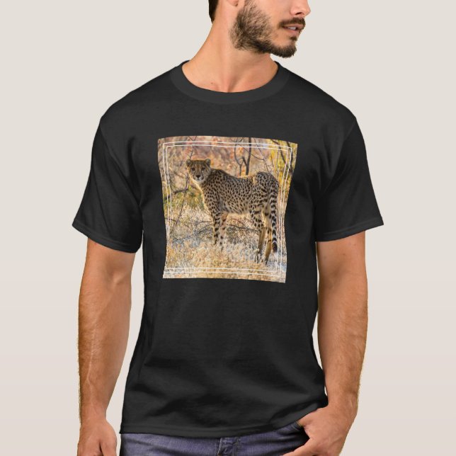 Cheetah Looking Around T-Shirt (Front)