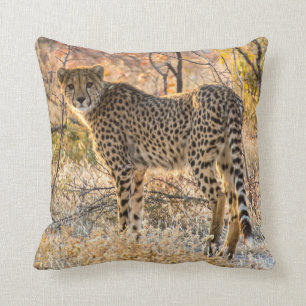 Cheetah Looking Around Throw Pillow